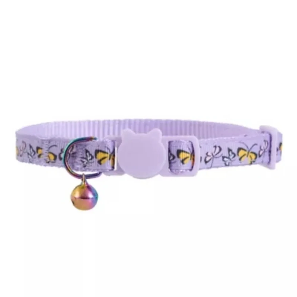 Whisker City NWT Purple Exclusive Butterfly Print Easy Release Adult Cat Collar